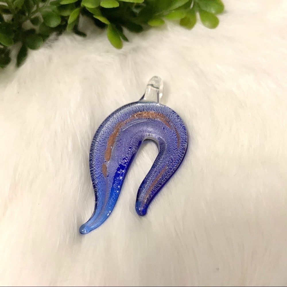 5/$25 Blue and Copper Glass Pendant - Picture 2 of 3